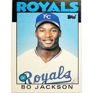 BO JACKSON ROOKIE 1986 TOPPS TRADED #50T, KC ROYALS, TWO-SPORT STAR!